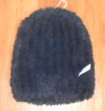 WOMEN'S OLD NAVY NAVY BLUE FAUX FUR BEANIE HAT - ONE SIZE