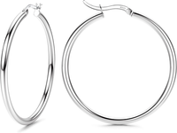 Creolen Silber 925 FüR Damen Creolen Groß Silber Hypoallergene Leichte Ohrringe