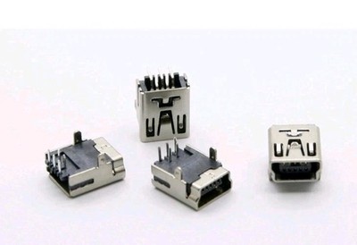 2 pcs Mini USB Female 5Pin 90° PCB Socket Connector 2 Legs HW-MU-5F-20 BLUE YETI