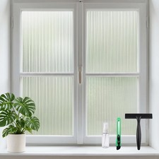 Reeded Glass Window Privacy Film, Frosted Glass Film, Removable 3D Decorative...