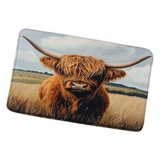 Highland Cow Bath Mat Farmhouse Longhorn Bull Farm Animal Wildlife Funny Catt...