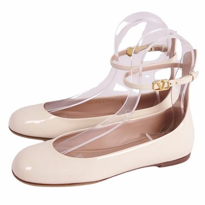 Valentino Garavani Low Heel Pumps Ankle Strap Size: 5 Beige [NM] ship From JAPAN