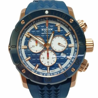 Wristwatch EDOX Chronoffshore-1 Diamond Blue 10221-37RBU9-BUIDR9 USED