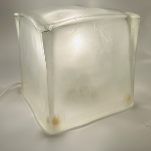 Vintage 90s IKEA Frosted Glass IVIKEN Ice Cube Retro/Novelty Table Lamp READ