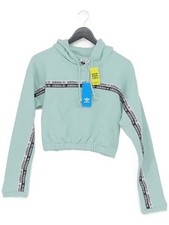 Adidas Women's Hoodie UK 8 Green Graphic 100 Cotton Pullover New with tags