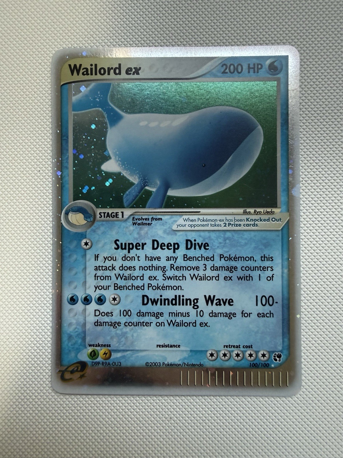 Wailord ex 100/100 Sandstorm Holo Pokemon Card NM