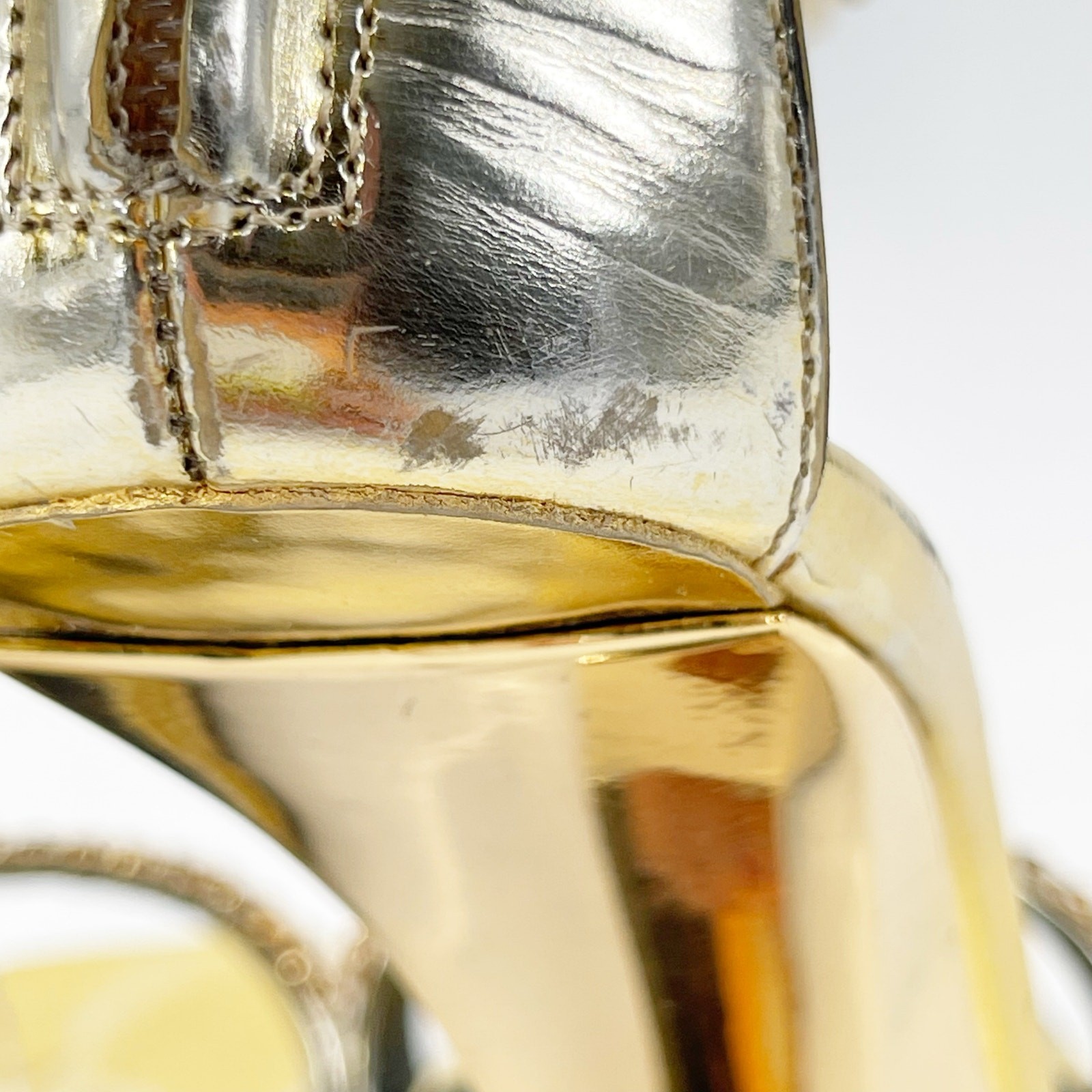 Giuseppe Zanotti for Christian Cowan Gold Watch Buckle Wedge Sandals IT 37.5