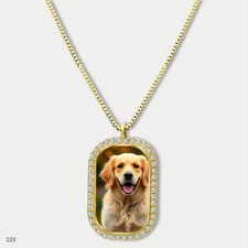 New Cute Golden Retriever Dog Fashion Pendant Necklace Chain Picture Dog Tag Cha