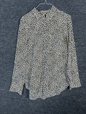 J Crew Womans Size 8 Leopard Print Long Sleeve Breathable Casual Button Up Shirt