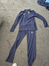 Image of Kids Under Armour Loose Navy Tracksuit Size Junior YXL