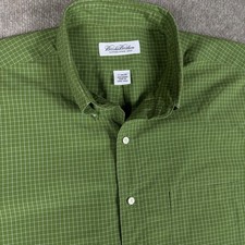 Brooks Brothers Men's Green Check Cotton Long Sleeve Button-Down Shirt 17-34/35