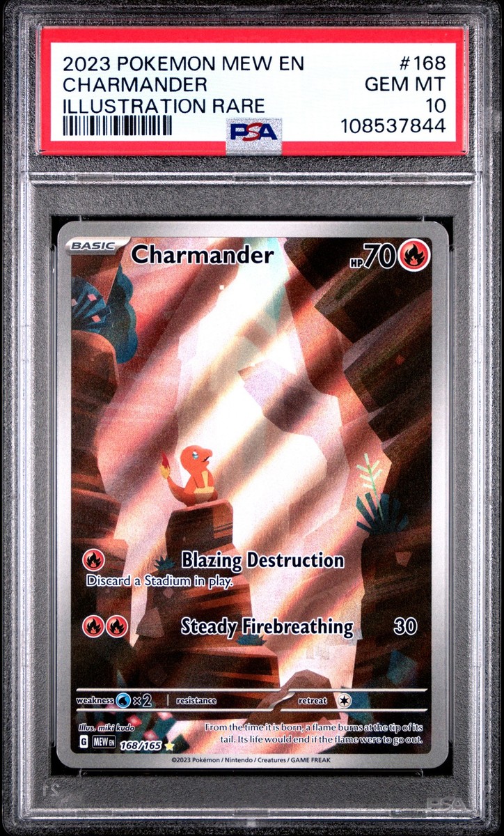2023 POKEMON MEW EN-151 ILLUSTRATION RARE #168 CHARMANDER PSA 10