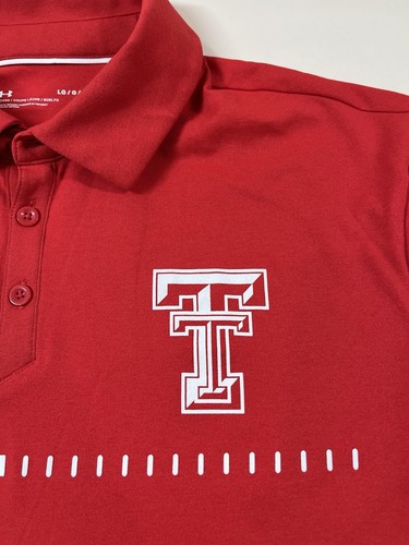 Sample Red Under Armour Texas Tech Red Raiders Polo Shirt Men's L Large - Picture 4 of 8