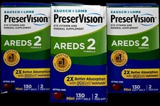 3x Bausch + Lomb PreserVision AREDS2 130×3=390 Mini Softgels - EXP 05/2027+