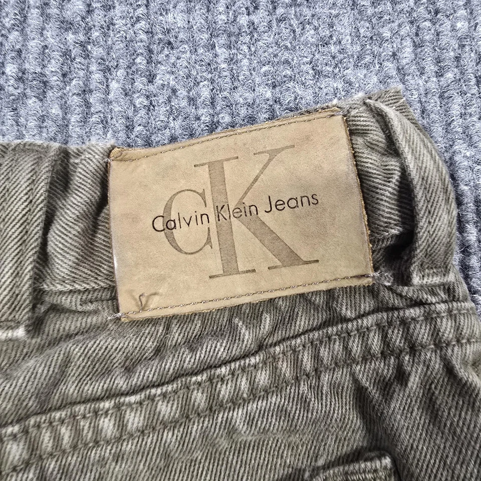 Vintage 90s Calvin Klein Jeans Mens Jeans 36x32 Green Straight Made USA 34x32 - Image 3 of 4