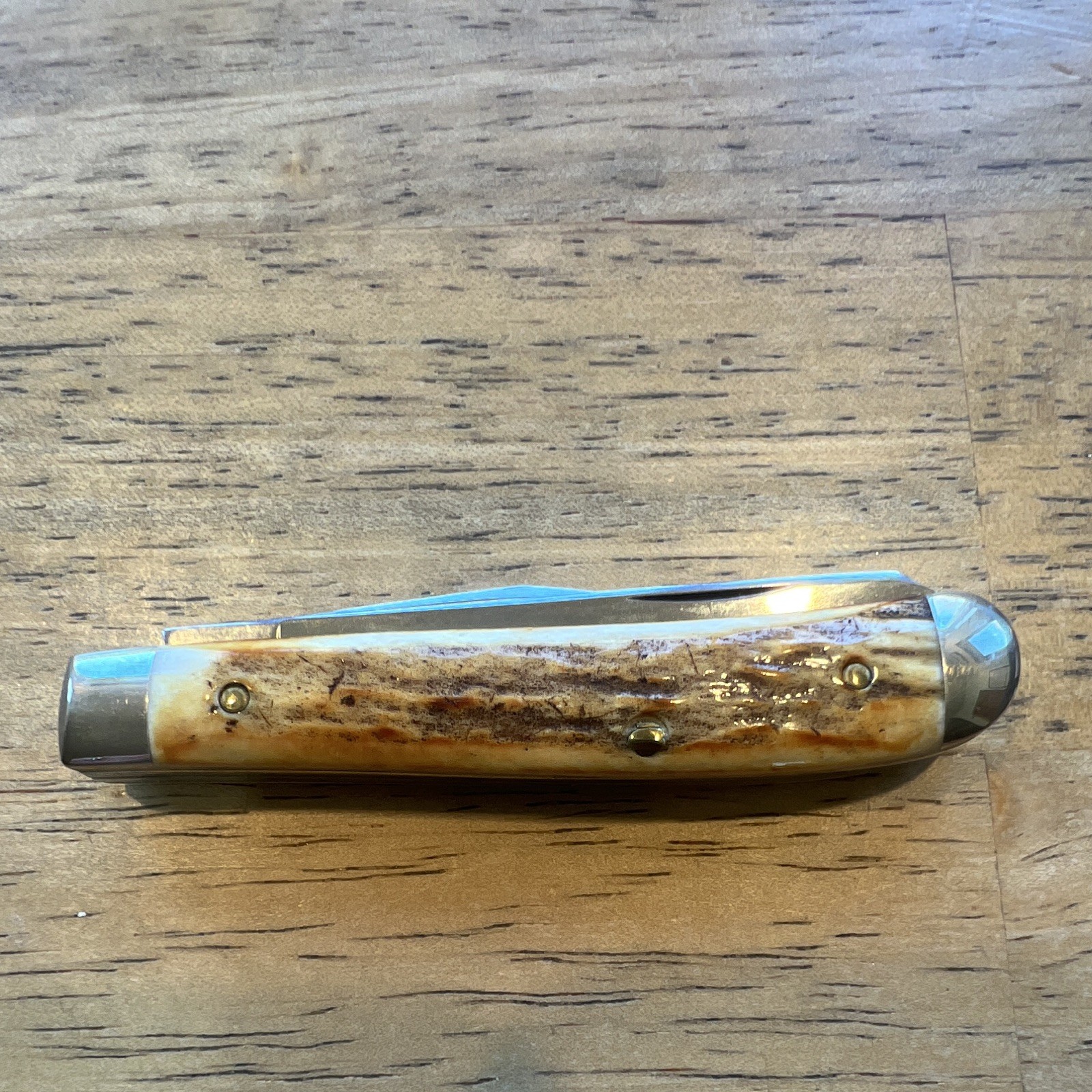 2 Marbles Stag Bone 2-Blade Slipjoint Pocketknife Bone Handle ...