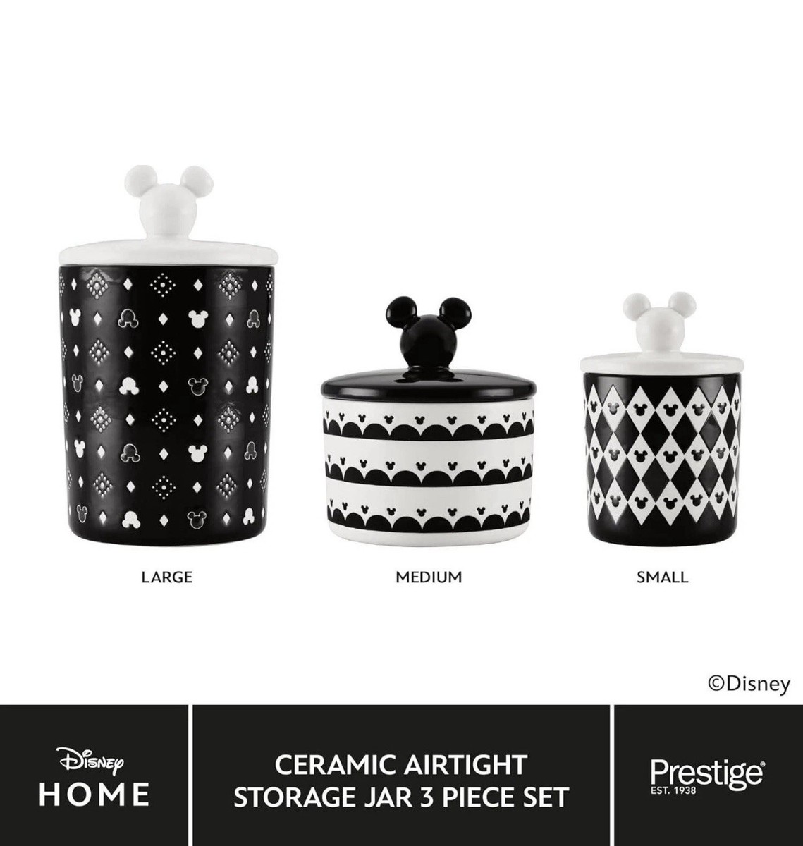 mickey mouse kitchen ceramic tea coffee sugar set canister UK