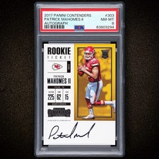 PATRICK MAHOMES 2017 Panini Contenders Rookie Ticket Autograph #303 PSA 8 Auto