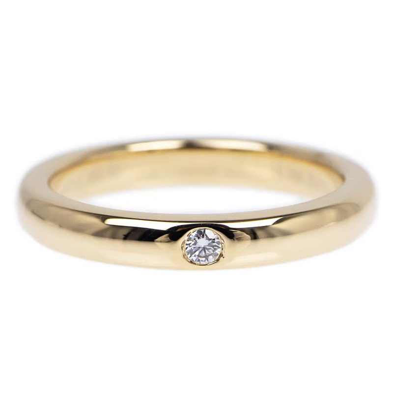 TIFFANY & Co. Stacking band Ring Diamond 750 Gold US#3-3/4~4 P0084774
