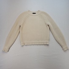 J.Crew Ribbed Sweater Women Small Cream Boxy ...