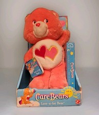 Vintage 2002 Care Bears NRFB  Love-a-lot 13  Plush Bear With Sealed VHS Cartoon