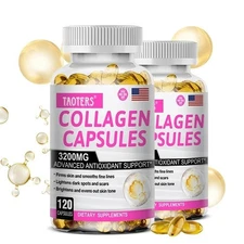 Collagen Capsules 3200mg Glutathione Anti-Aging Skin Hair Nails Firming 120ct