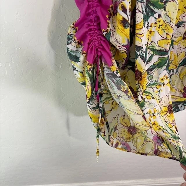 Pantalones para mujer Intimately Free People grandes amarillos florales harén boho cordón Foto 3 de 4