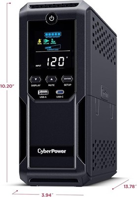 New, CyberPower BRG1500AVRLCD2 1500VA/900W Intelligent LCD Mini-Tower UPS