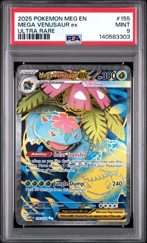 2025 Pokemon Mega Evolution #157 Mega Venusaur EX PSA 9 Mint Ultra Rare card