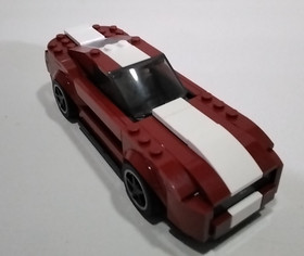 Custom Dark Red/White Ford Mustang GT - This is a modified LEGO 75871 Speed Cham