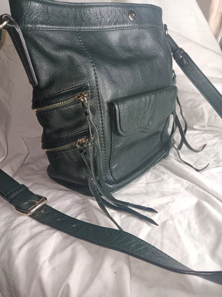 Bolso Bandolera Rebecca Minkoff Cazador Oscuro Cuero Verde Correa Foto 2 de 4