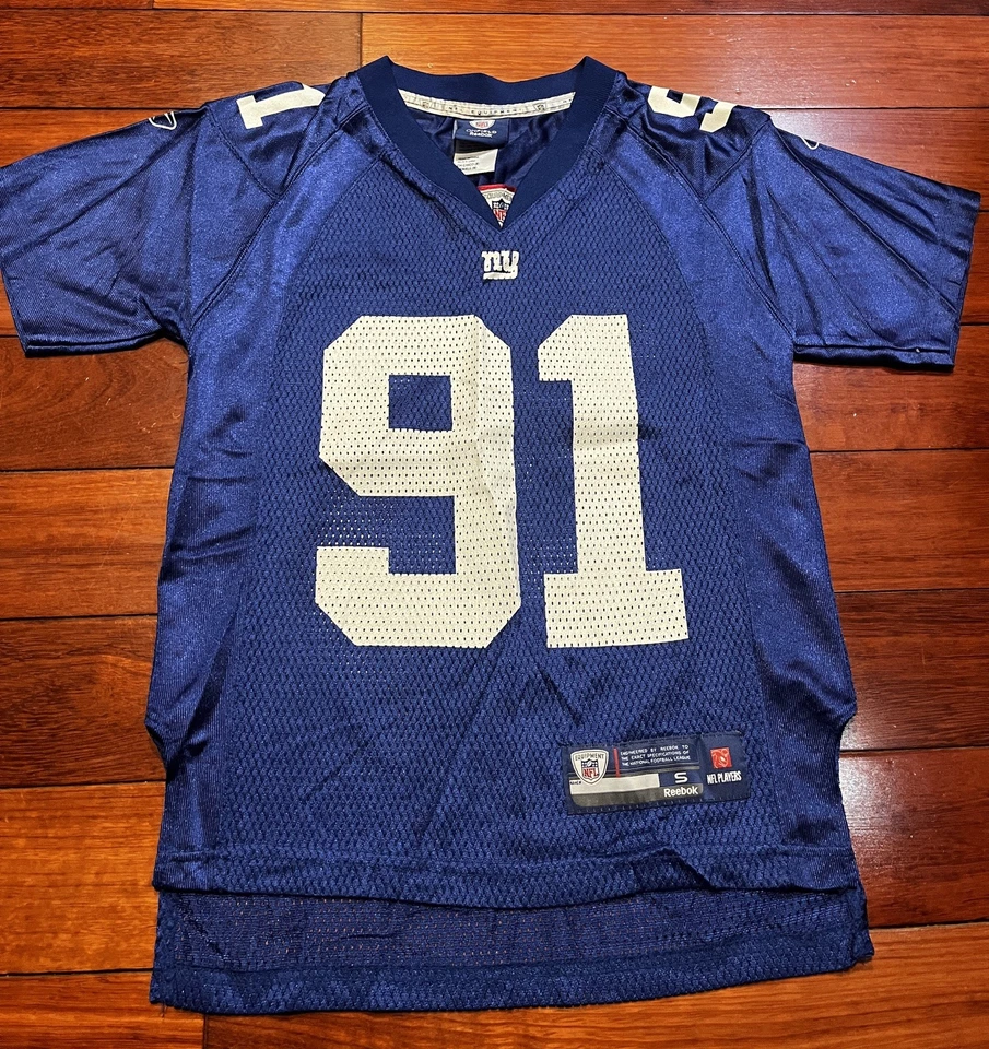 Camiseta deportiva de fútbol americano Reebok On Field New York Giants NFL Justin Tuck #91 juvenil pequeña Foto 2 de 4