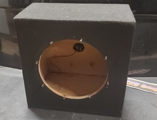 Single 12" Sealed Subwoofer Enclosure Truck Box MDF Black Felt Rear Angle Angled