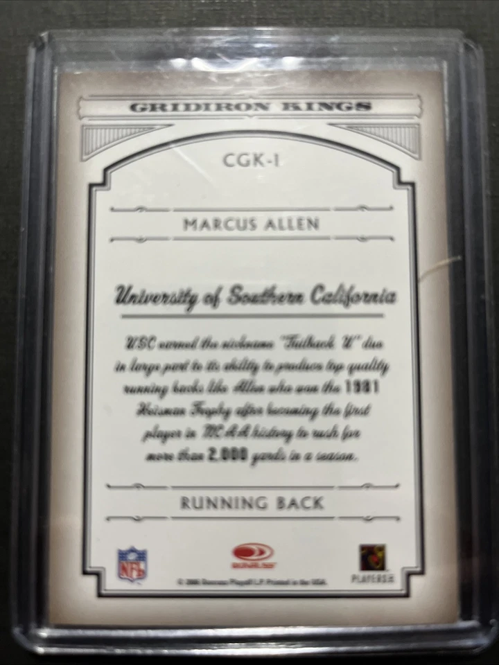 Marcus Allen 2006 Donruss Threads College Gridiron Kings AUTO USC Trojans READ - Image 2 of 3