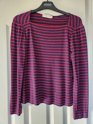 TORY BURCH  Striped Long Sleeve Top Size XS