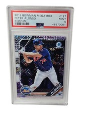 🔥2019 Bowman Mega Box Chrome Peter Alonso #127 ROOKIE CARD Mets PSA 9 GEM MINT