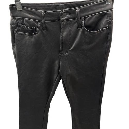 Mother The Insider Ankle Faux Show Black Vegan Leather Pants Women 0/26" - Picture 2 of 8