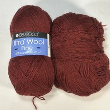 Berroco Ultra Wool Fine SOUR CHERRY 100% Superwash Wool 3.5 oz 2 Skeins NEW