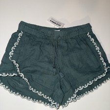 Old Navy Girls Green Drawstring Shorts Size S 6-7 Elastic Waist