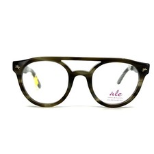 Ale by Alessandra 623-3 Eyeglasses Frames Green Horn Round Full Rim 48-22-135