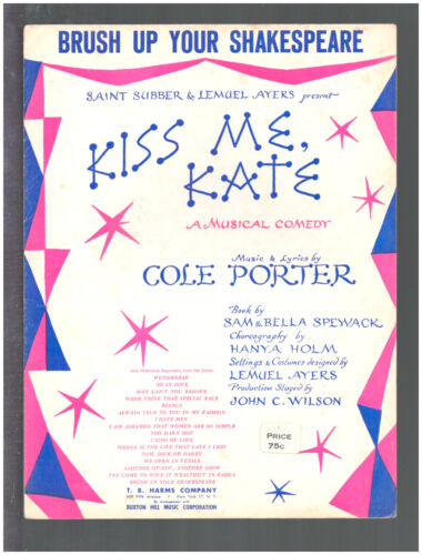Kiss Me Kate 1948 BRUSH UP YOUR SHAKESPEARE Vintage Noten - Bild 1 von 1