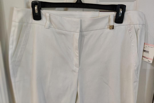 ANNE KLEIN Womens White Slim Crop Pants NWT Size 10 - Picture 3 of 5