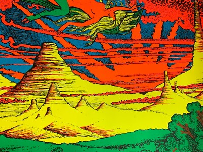 100 アメリカン・ユートピア フライヤー FLYING SOUND VINTAGE 1971 BLACKLIGHT HEADSHOP POSTER By