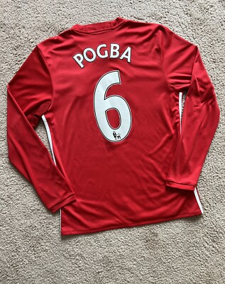 Manchester United Long Sleeve Paul Pogba Jersey Men’s Size Medium