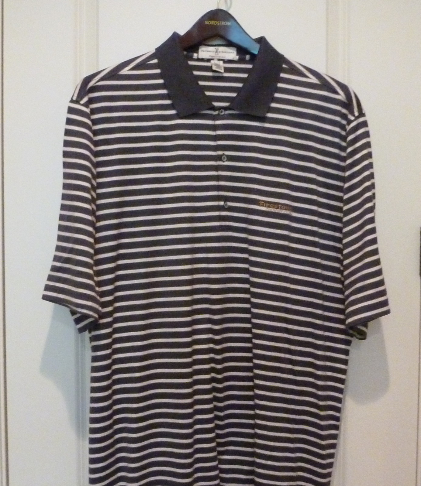 Fairway & Greene Golf Shirt ..XL..Grey/White/Beige stripe..Firestone CC