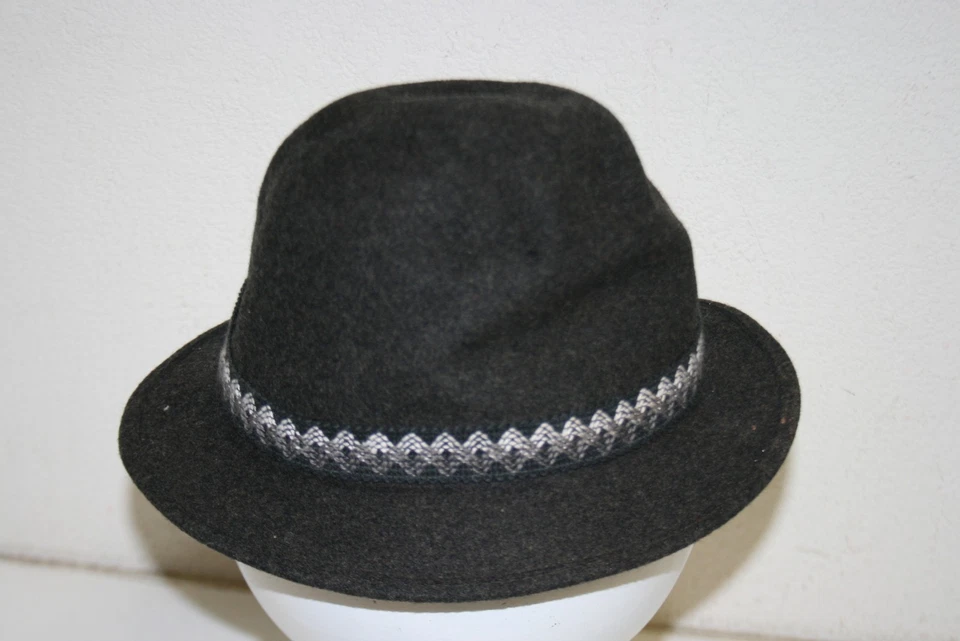Vintage JC Penney's Wool Gray Fedora Hat Cap Derby Size 7 Hipster 1950's 60's - Image 3 of 4