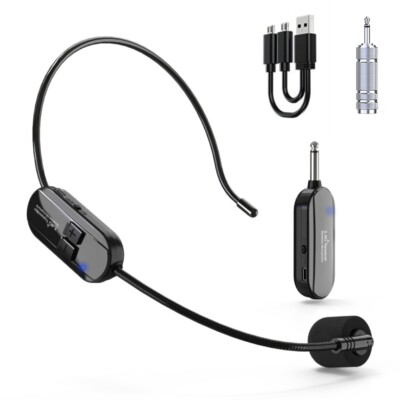 2.4G Wireless Microphone Headset 160FT Range Mic System For Teach Outdoor-Speech