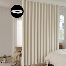 Room Divider Curtain Sets with Bendable Ceiling Track, 95 Blackout Total Privac