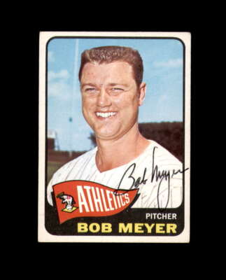 Bob Meyer Signed Authentic 1965 Topps Kansas City Athletics Autograph