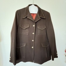 Vintage Leisure Suit Jacket Mens M Polyester Textured Coat Blazer Disco 60s 70s